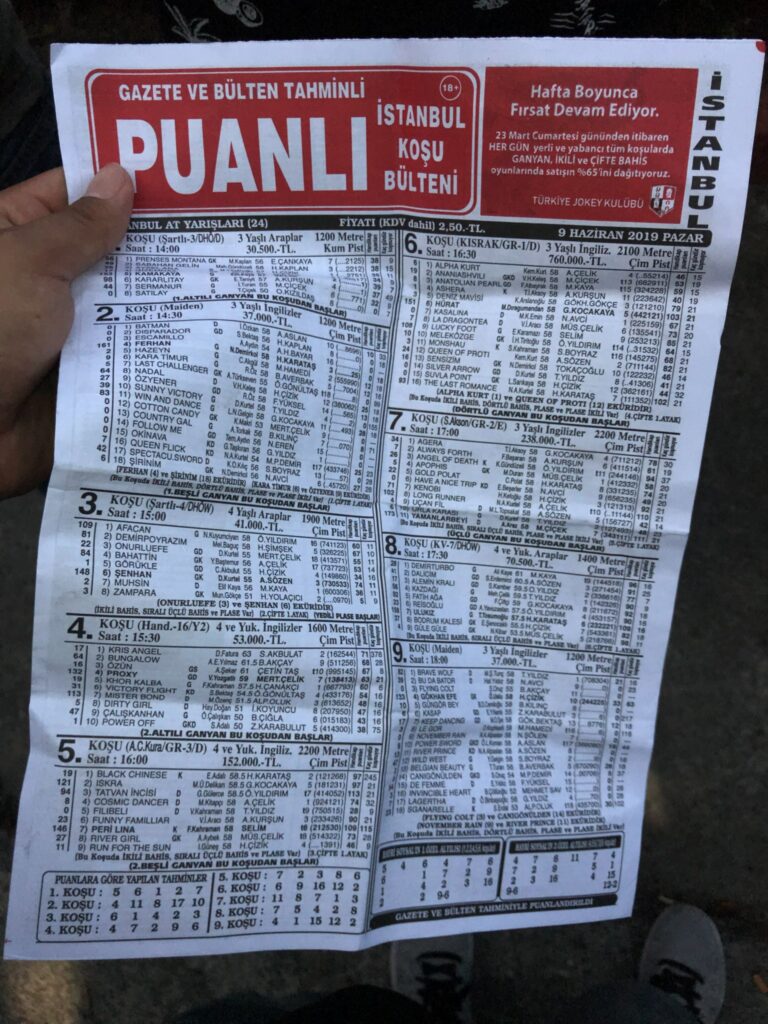 ヴェリエフェンディ競馬場で買った競馬新聞