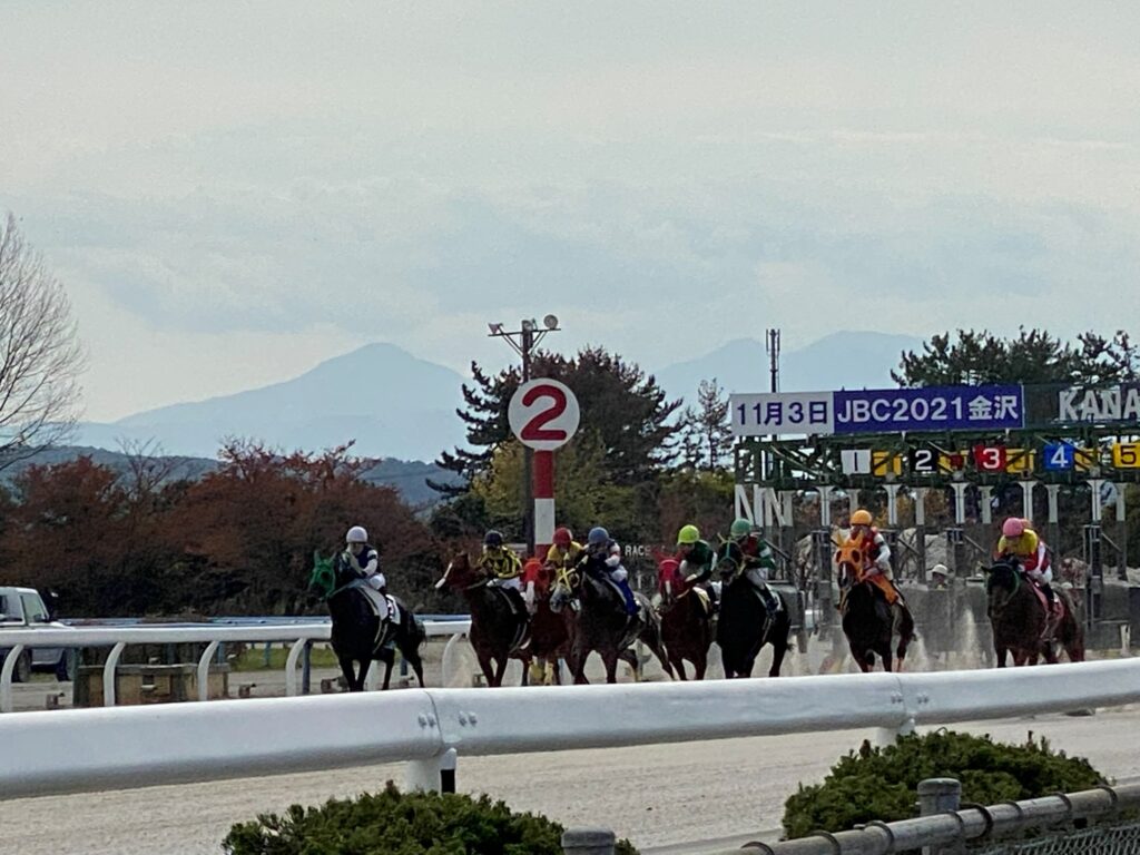 白山連峰を背にしたスタート地点