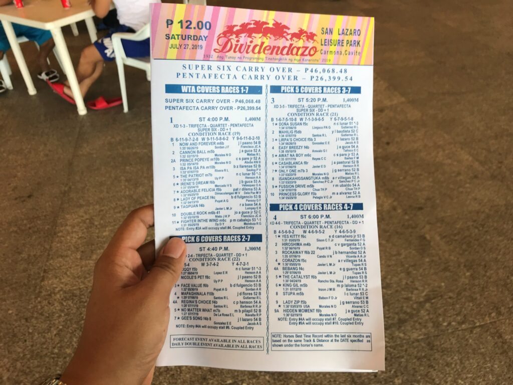 サンラザロ競馬場の競馬新聞