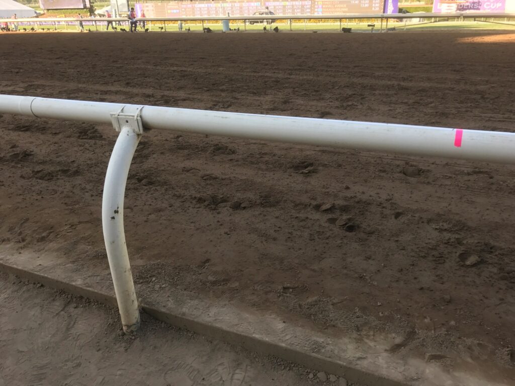 サンタアニタ競馬場の土のダートコース